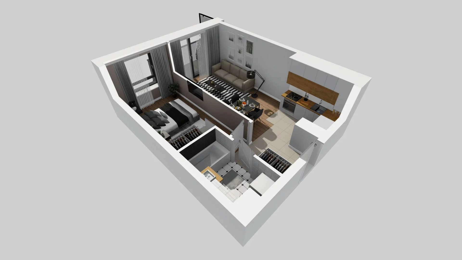 2 pokoje, mieszkanie 38,83 m², piętro 3, oferta nr B/13, Apartamenty nad Oławką 2, Wrocław, Przedmieście Oławskie, Krzyki, ul. Krakowska 98a