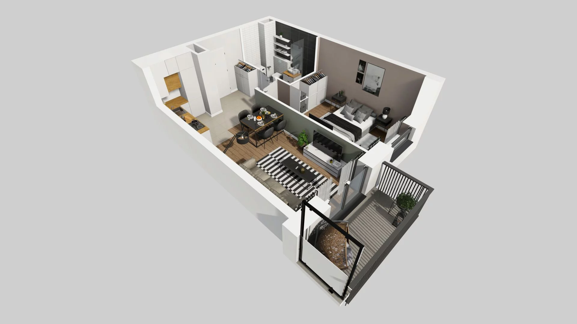 2 pokoje, mieszkanie 38,83 m², piętro 3, oferta nr B/13, Apartamenty nad Oławką 2, Wrocław, Przedmieście Oławskie, Krzyki, ul. Krakowska 98a