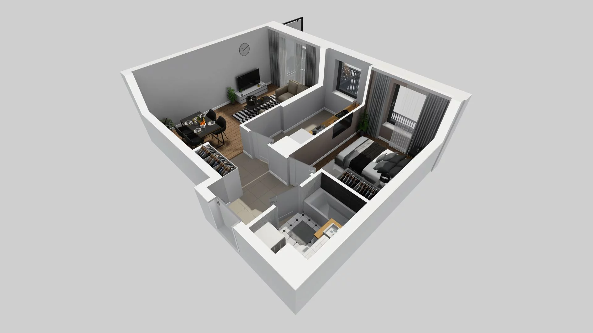 2 pokoje, mieszkanie 44,55 m², piętro 3, oferta nr B/144, Apartamenty nad Oławką 2, Wrocław, Przedmieście Oławskie, Krzyki, ul. Krakowska 98a