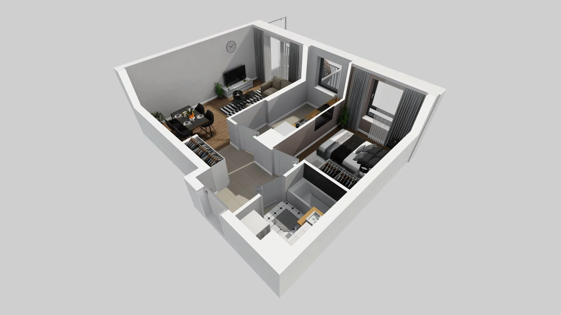 2 pokoje, mieszkanie 44,55 m², piętro 4, oferta nr B/149, Apartamenty nad Oławką 2, Wrocław, Przedmieście Oławskie, Krzyki, ul. Krakowska 98a