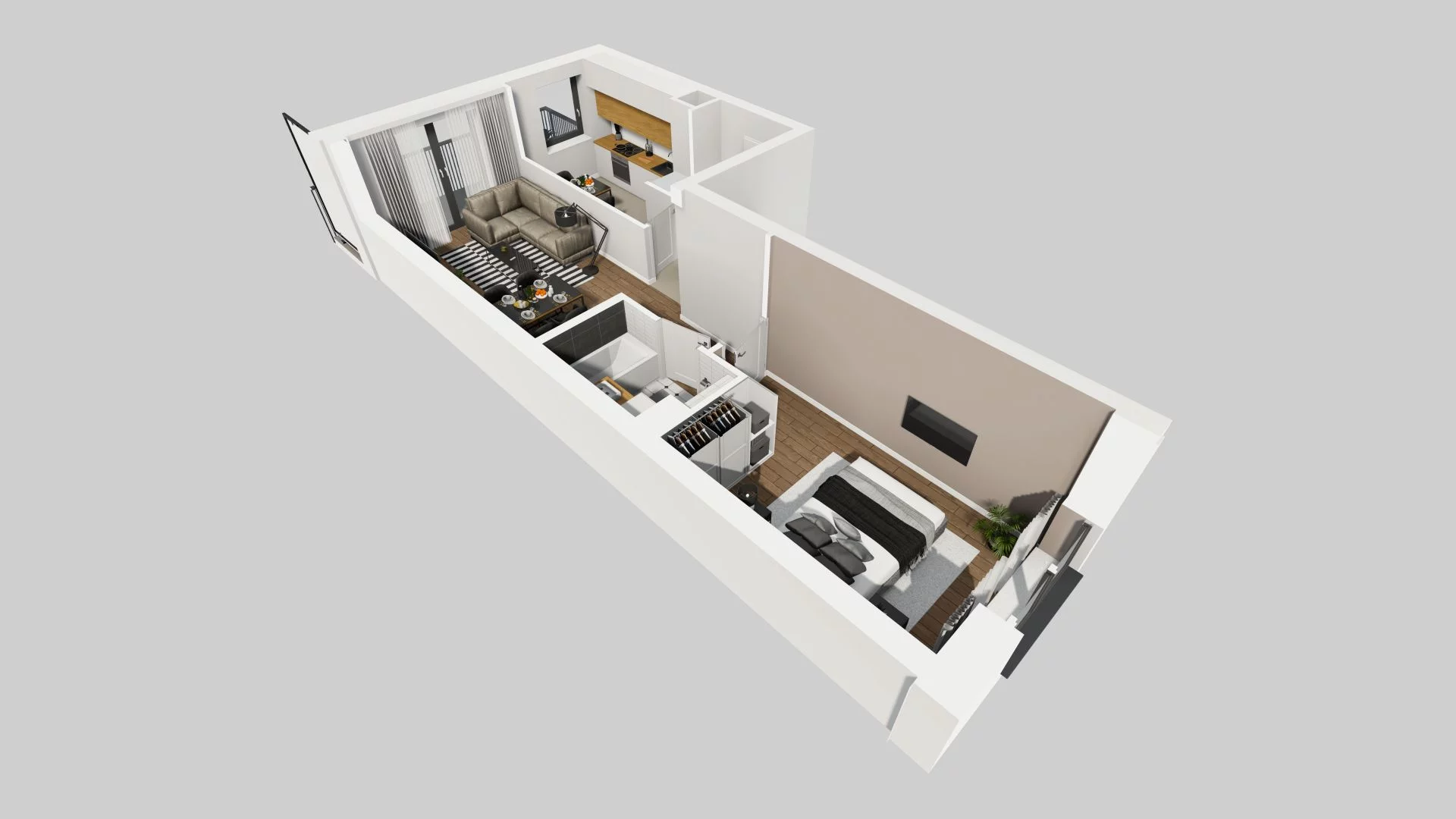 2 pokoje, mieszkanie 47,07 m², piętro 1, oferta nr B/35, Apartamenty nad Oławką 2, Wrocław, Przedmieście Oławskie, Krzyki, ul. Krakowska 98a