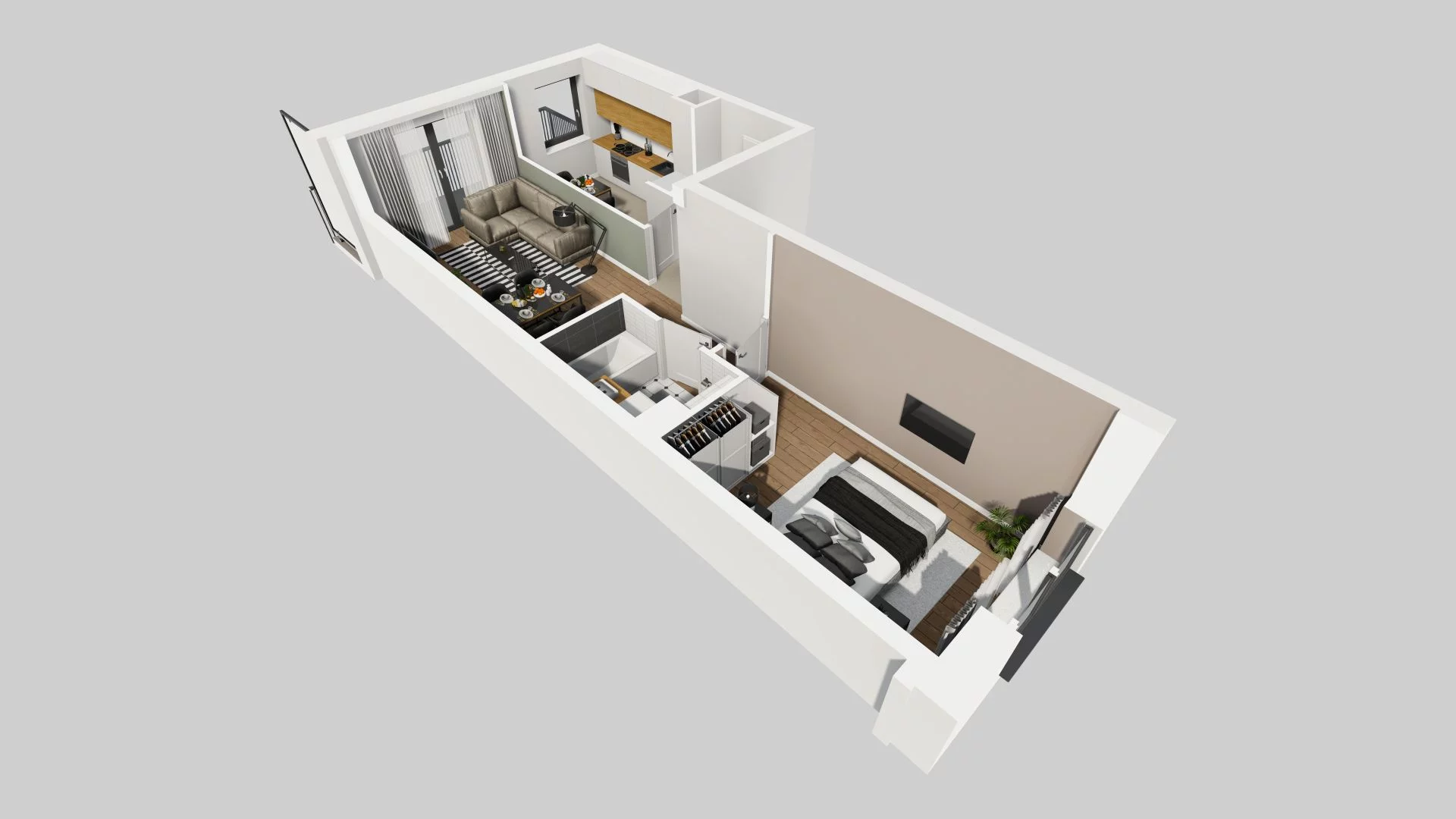 2 pokoje, mieszkanie 47,07 m², piętro 2, oferta nr B/39, Apartamenty nad Oławką 2, Wrocław, Przedmieście Oławskie, Krzyki, ul. Krakowska 98a