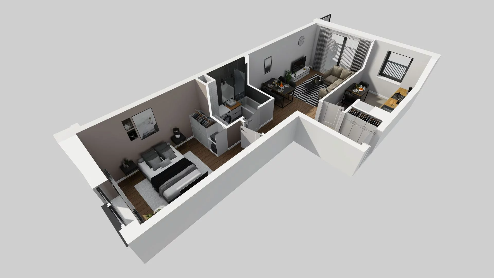 2 pokoje, mieszkanie 47,07 m², piętro 2, oferta nr B/39, Apartamenty nad Oławką 2, Wrocław, Przedmieście Oławskie, Krzyki, ul. Krakowska 98a