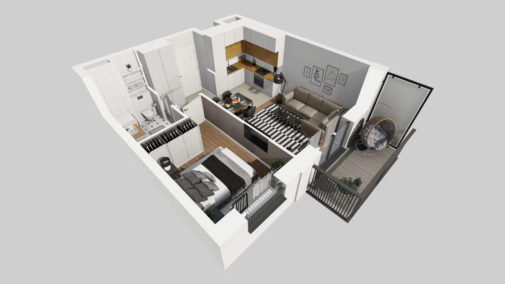 2 pokoje, mieszkanie 35,94 m², piętro 2, oferta nr B/66, Apartamenty nad Oławką 2, Wrocław, Przedmieście Oławskie, Krzyki, ul. Krakowska 98a