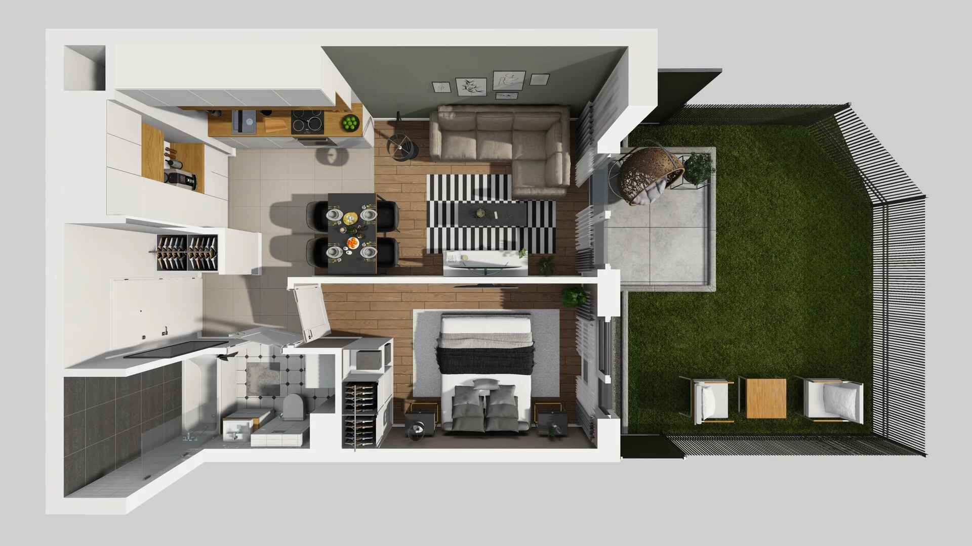 2 pokoje, mieszkanie 37,69 m², parter, oferta nr B/10, Hubska 100, Wrocław, Huby, Krzyki, ul. Paczkowska