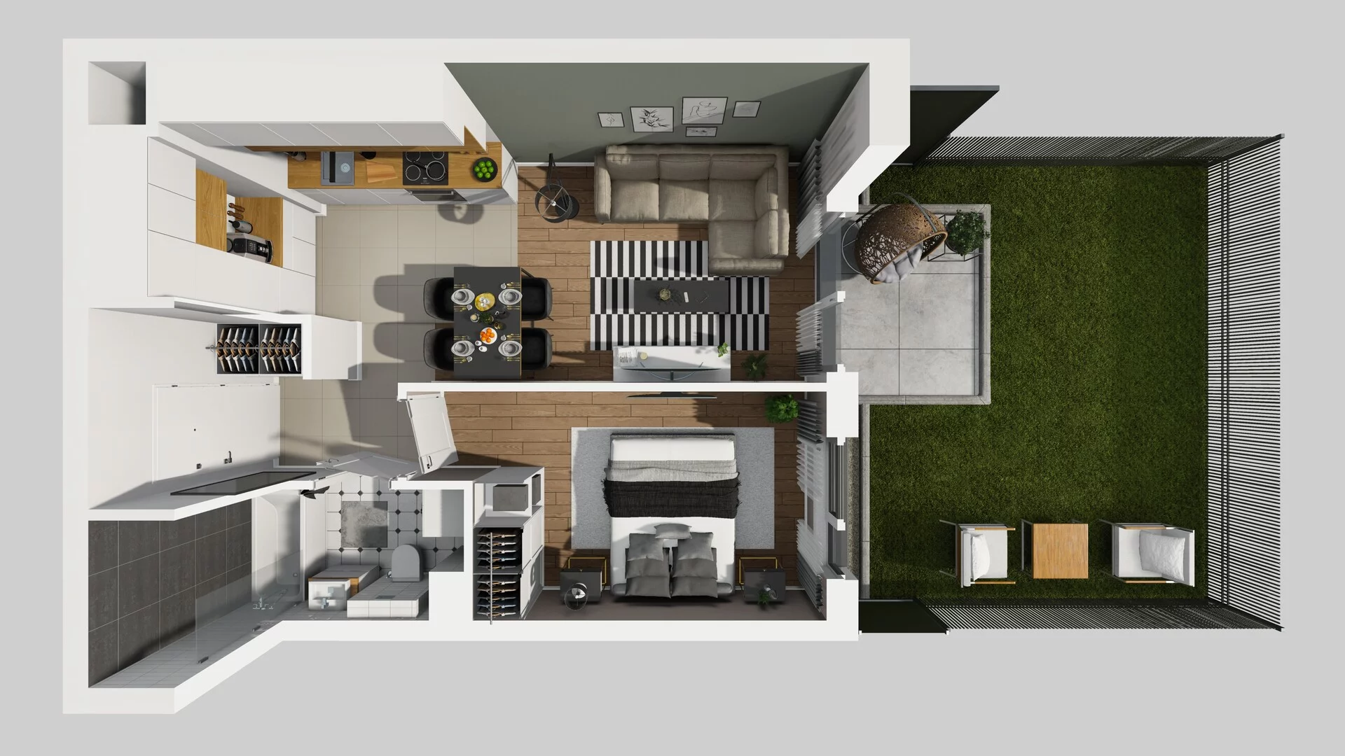 2 pokoje, mieszkanie 37,06 m², parter, oferta nr B/12, Hubska 100, Wrocław, Huby, Krzyki, ul. Paczkowska