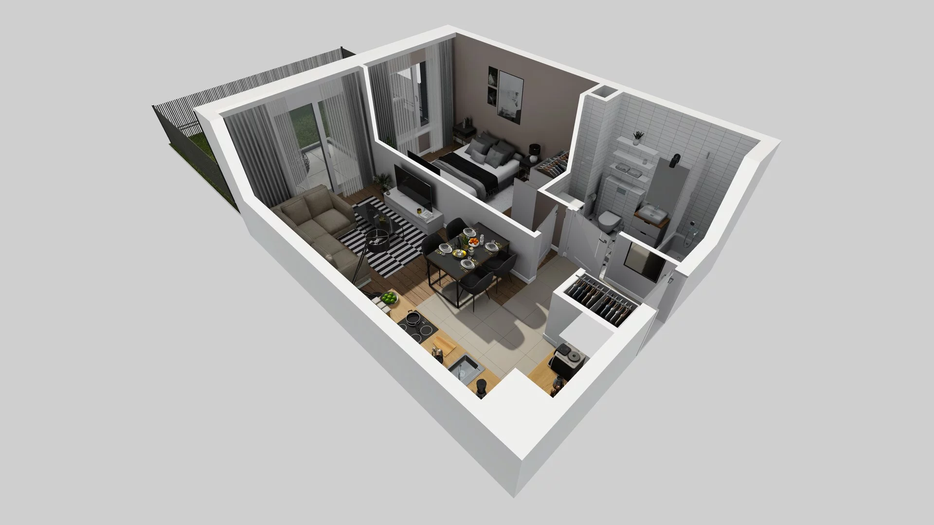2 pokoje, mieszkanie 37,06 m², parter, oferta nr B/12, Hubska 100, Wrocław, Huby, Krzyki, ul. Paczkowska