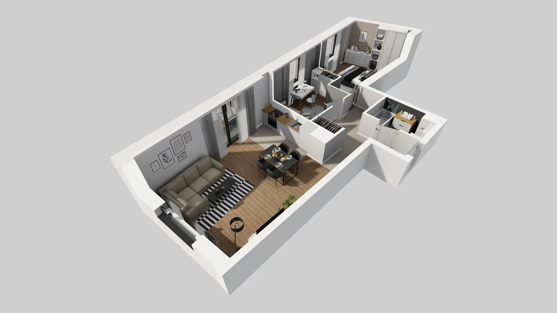 3 pokoje, mieszkanie 63,65 m², piętro 2, oferta nr A/13, Apartamenty nad Oławką, Wrocław, Przedmieście Oławskie, Krzyki, ul. Krakowska 98