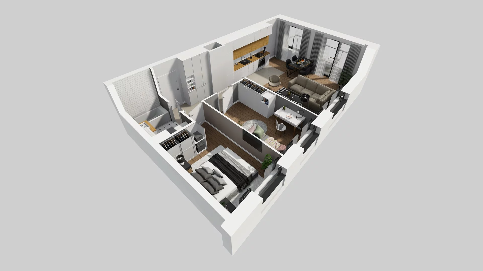 3 pokoje, mieszkanie 61,35 m², piętro 4, oferta nr A/26, Apartamenty nad Oławką, Wrocław, Przedmieście Oławskie, Krzyki, ul. Krakowska 98