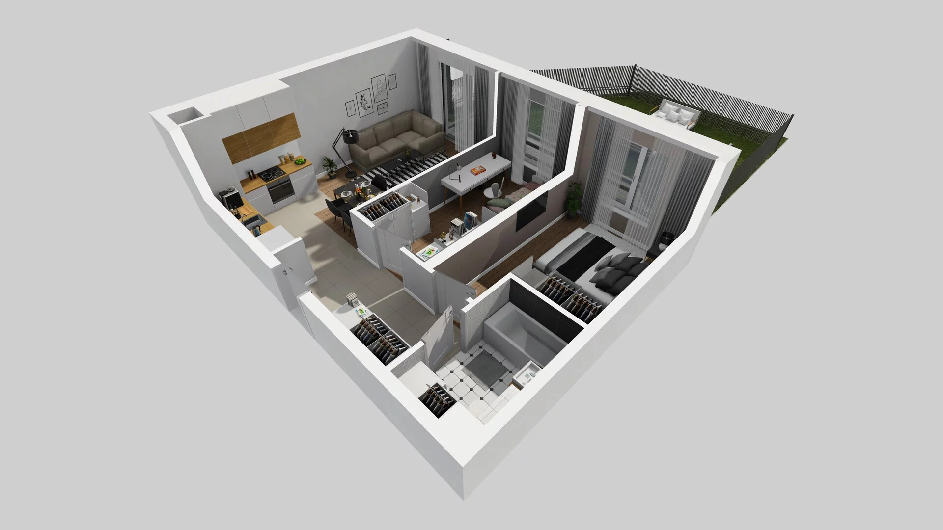 3 pokoje, mieszkanie 52,10 m², parter, oferta nr B/5, Hubska 100, Wrocław, Huby, Krzyki, ul. Paczkowska