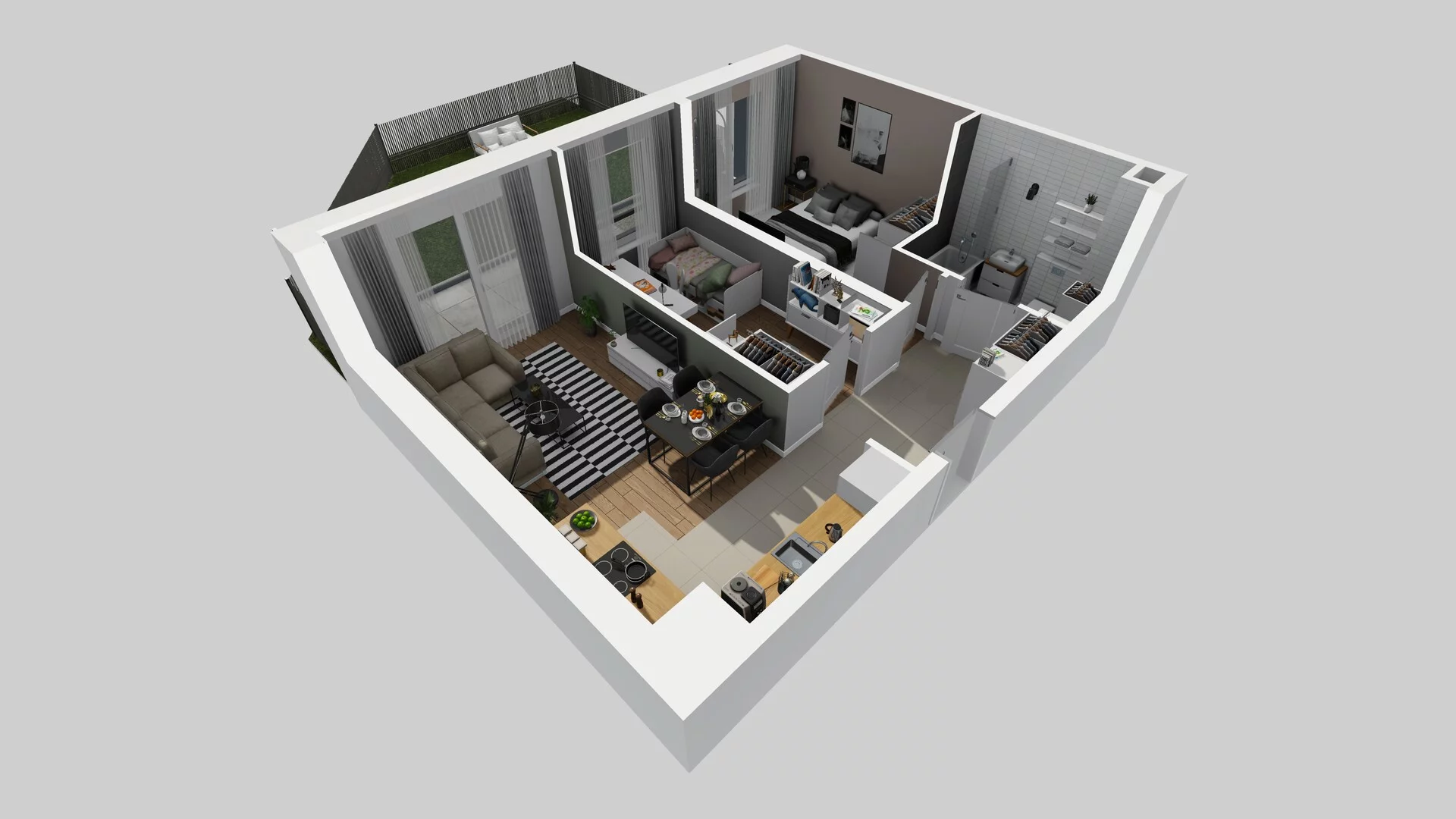 3 pokoje, mieszkanie 52,10 m², parter, oferta nr B/5, Hubska 100, Wrocław, Huby, Krzyki, ul. Paczkowska