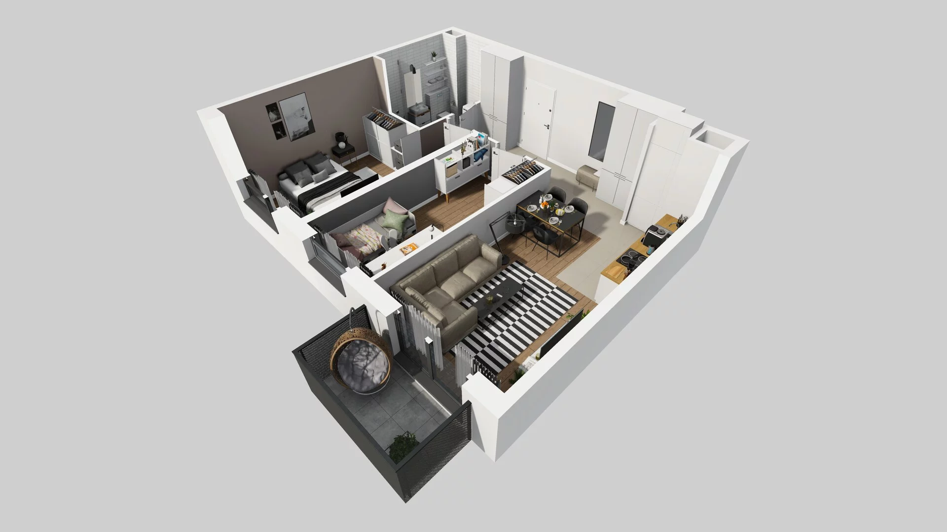 3 pokoje, mieszkanie 56,57 m², piętro 3, oferta nr B/89, Hubska 100, Wrocław, Huby, Krzyki, ul. Paczkowska