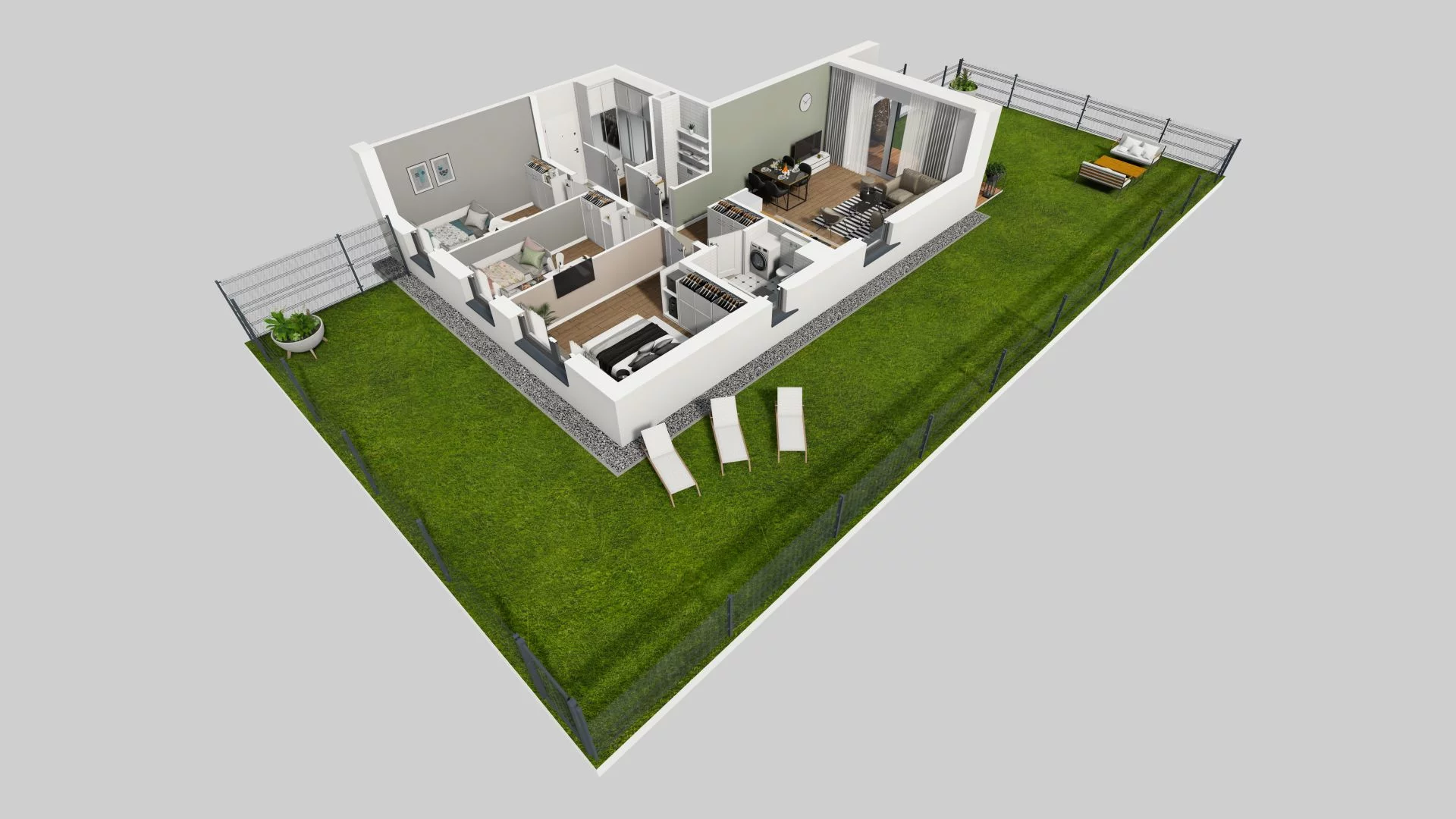 4 pokoje, mieszkanie 78,38 m², parter, oferta nr H/3, Wille Biskupin, Wrocław, Biskupin-Sępolno-Dąbie-Bartoszowice, Śródmieście, ul. Braci Gierymskich 156