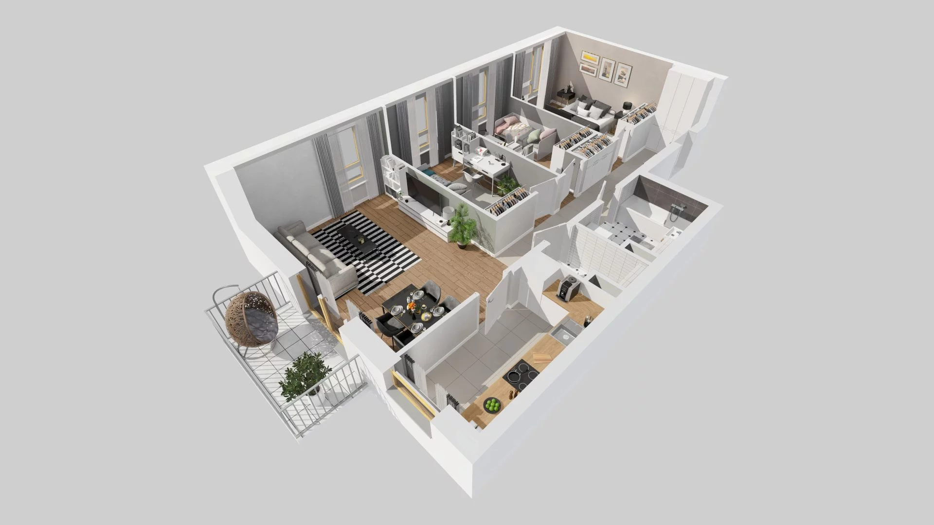 4 pokoje, mieszkanie 76,14 m², piętro 3, oferta nr A/87, Osiedle Zielna 4, Wrocław, Psie Pole-Zawidawie, Psie Pole, ul. Zielna / Bylinowa