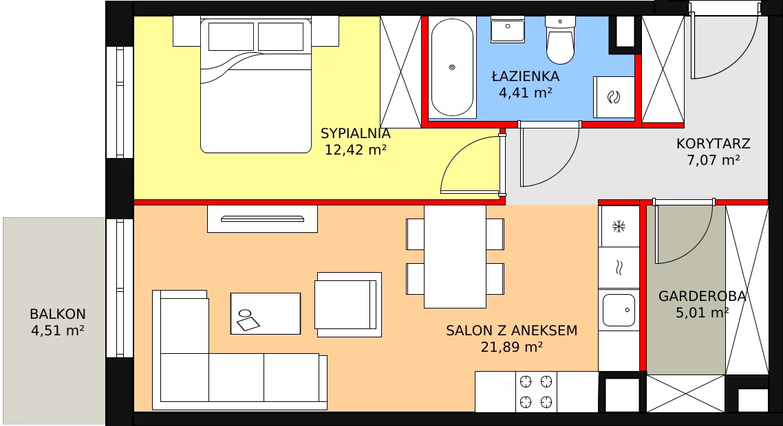 Apartament 50,80 m², piętro 3, oferta nr A/112, Apartamenty Nad Rzeką, Wrocław, Stare Miasto, ul. Michalczyka 3