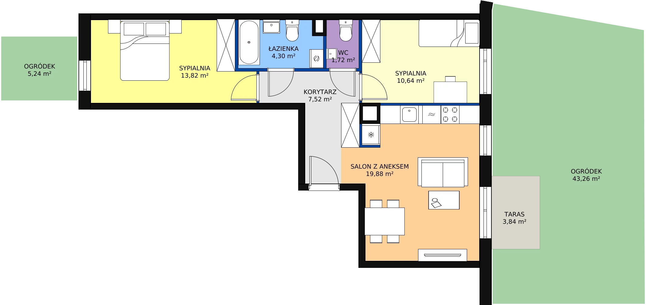Zalety mieszkania 57.98 m², A/61