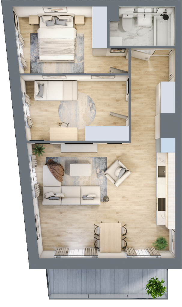 Mieszkanie 61,35 m², piętro 1, oferta nr A/8, Apartamenty nad Oławką, Wrocław, Przedmieście Oławskie, Krzyki, ul. Krakowska 98