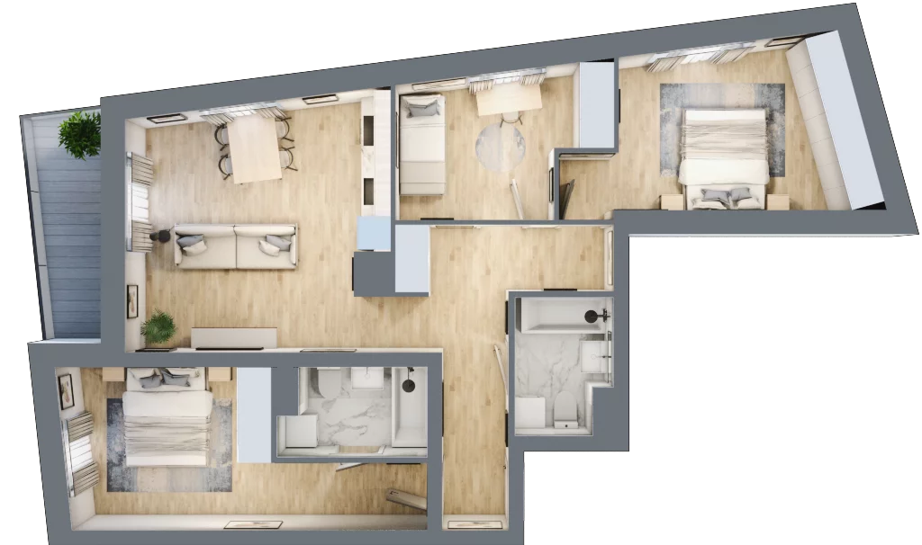 Mieszkanie 77,88 m², piętro 9, oferta nr A/49, Apartamenty nad Oławką, Wrocław, Przedmieście Oławskie, Krzyki, ul. Krakowska 98