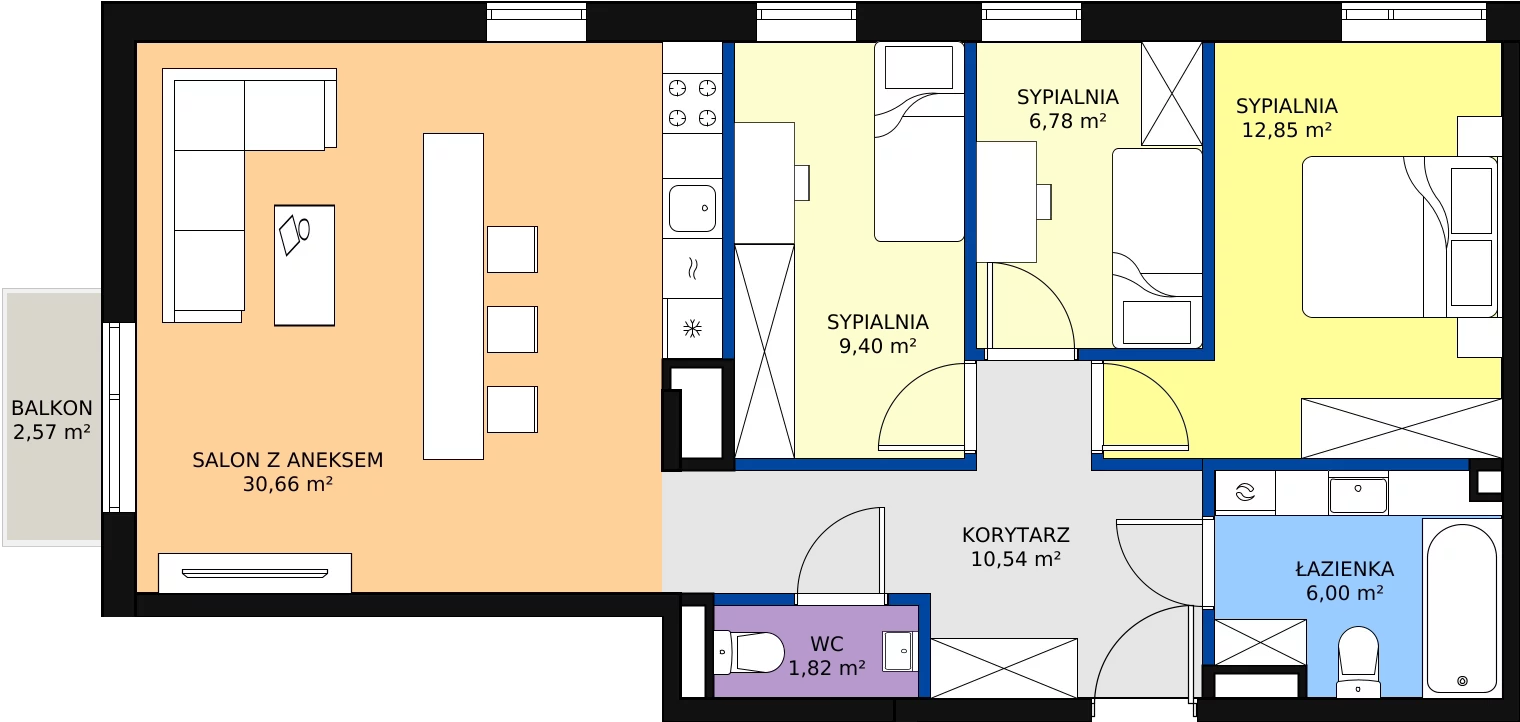 Nowe mieszkanie, 78,05 m², 4 pokoje, 2 piętro, oferta nr 5A-20