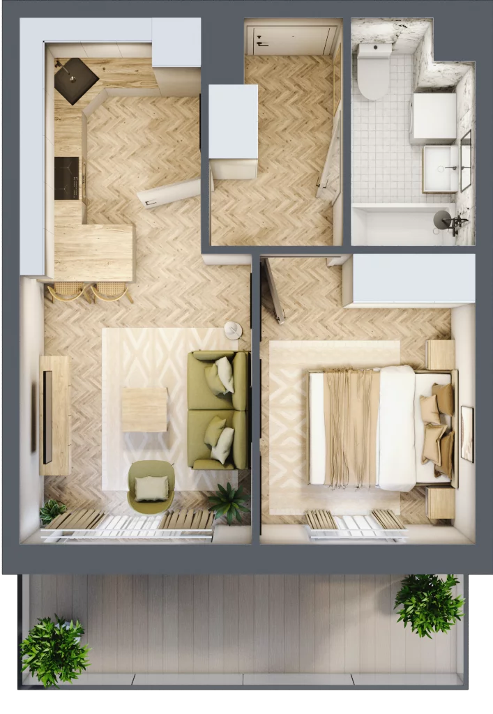 2 pokoje, mieszkanie 33,14 m², piętro 5, oferta nr Z9.31, Osiedle Zbytki, Warszawa, Białołęka, Nowodwory, ul. Zbytki 9