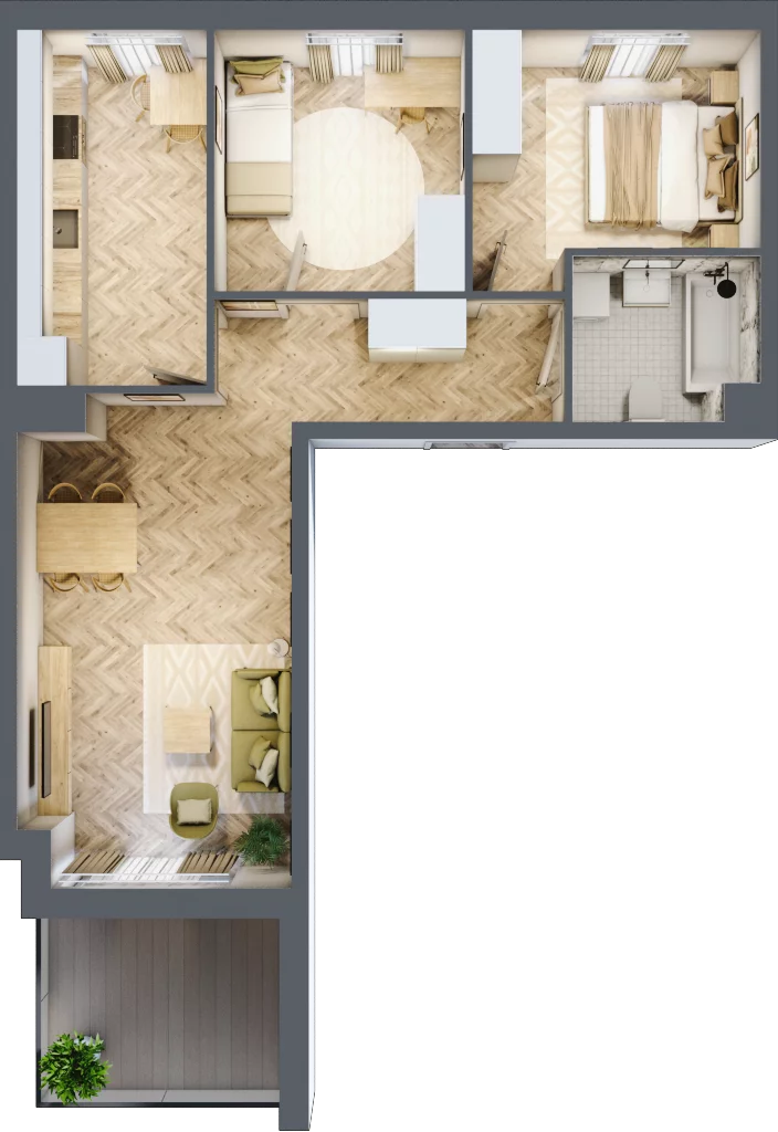 3 pokoje, mieszkanie 59,99 m², piętro 1, oferta nr Z9.10, Osiedle Zbytki, Warszawa, Białołęka, Nowodwory, ul. Zbytki 9