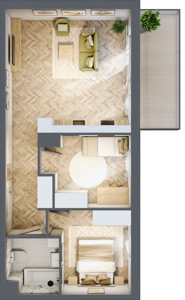 3 pokoje, mieszkanie 50,35 m², piętro 3, oferta nr Z9.47, Osiedle Zbytki, Warszawa, Białołęka, Nowodwory, ul. Zbytki 9