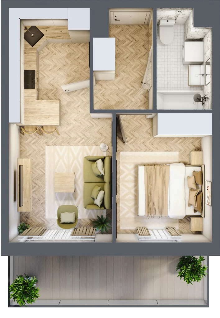 2 pokoje, mieszkanie 33,14 m², piętro 2, oferta nr Z9.15, Osiedle Zbytki, Warszawa, Białołęka, Nowodwory, ul. Zbytki 9