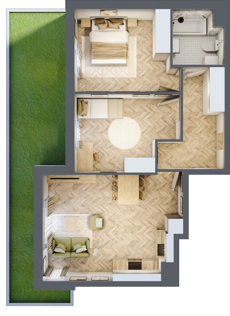3 pokoje, mieszkanie 59,99 m², parter, oferta nr Z9.35, Osiedle Zbytki, Warszawa, Białołęka, Nowodwory, ul. Zbytki 9