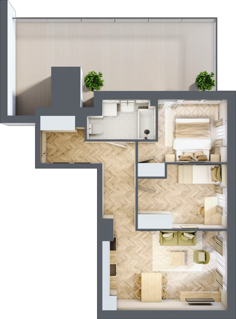 3 pokoje, mieszkanie 51,96 m², piętro 4, oferta nr Z9.23, Osiedle Zbytki, Warszawa, Białołęka, Nowodwory, ul. Zbytki 9