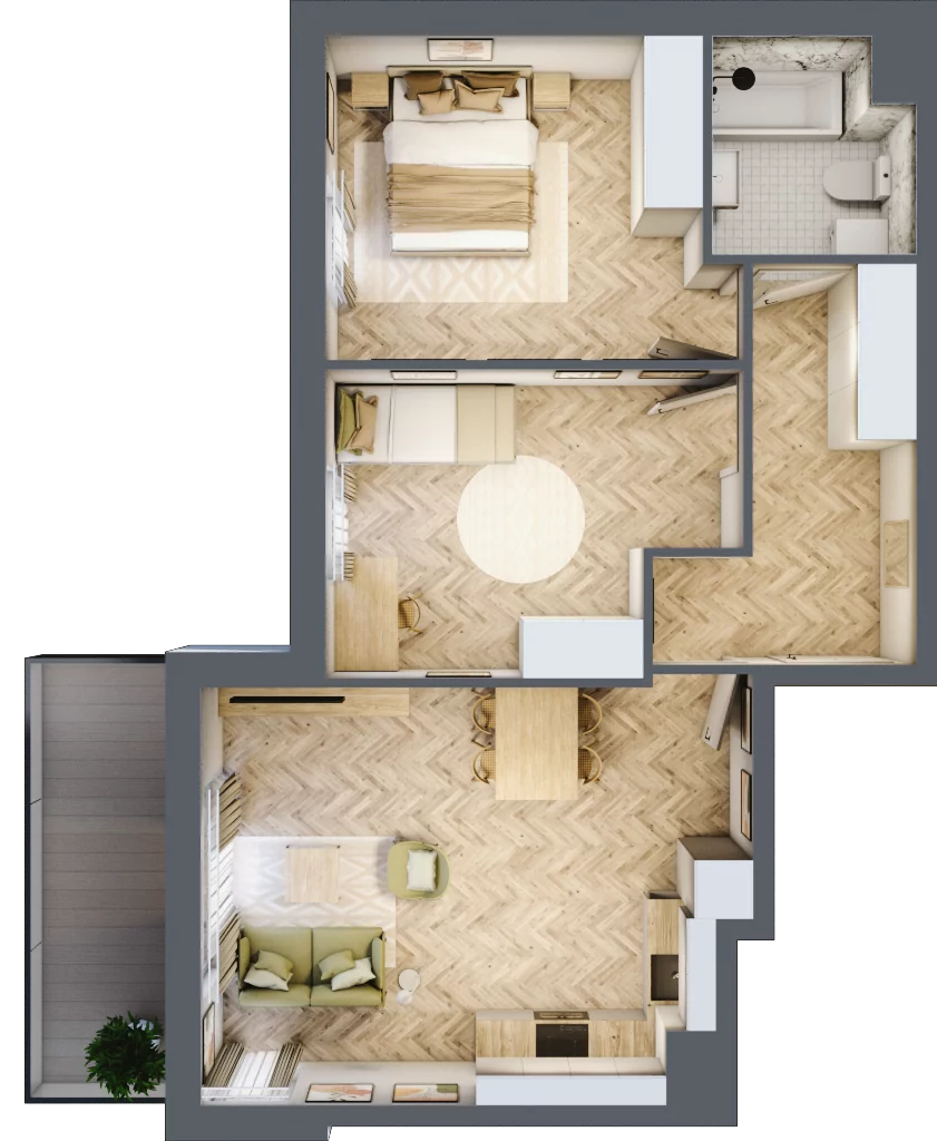 3 pokoje, mieszkanie 59,99 m², piętro 3, oferta nr Z9.46, Osiedle Zbytki, Warszawa, Białołęka, Nowodwory, ul. Zbytki 9