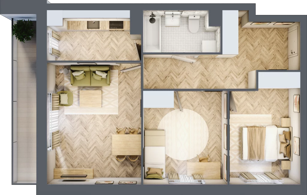 3 pokoje, mieszkanie 61,07 m², piętro 1, oferta nr R7.1, SIEDLCE, Rytla, Siedlce, ul. Aleksandra Rytla