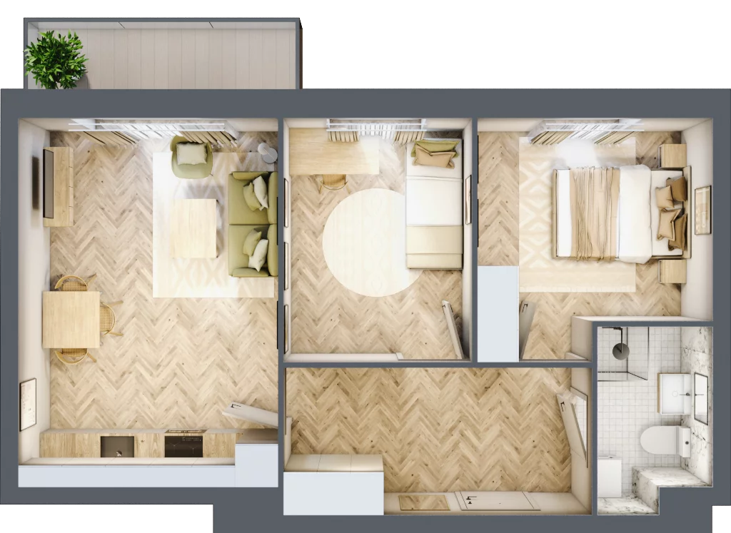 3 pokoje, mieszkanie 51,30 m², piętro 1, oferta nr R9.7, SIEDLCE, Rytla, Siedlce, ul. Aleksandra Rytla