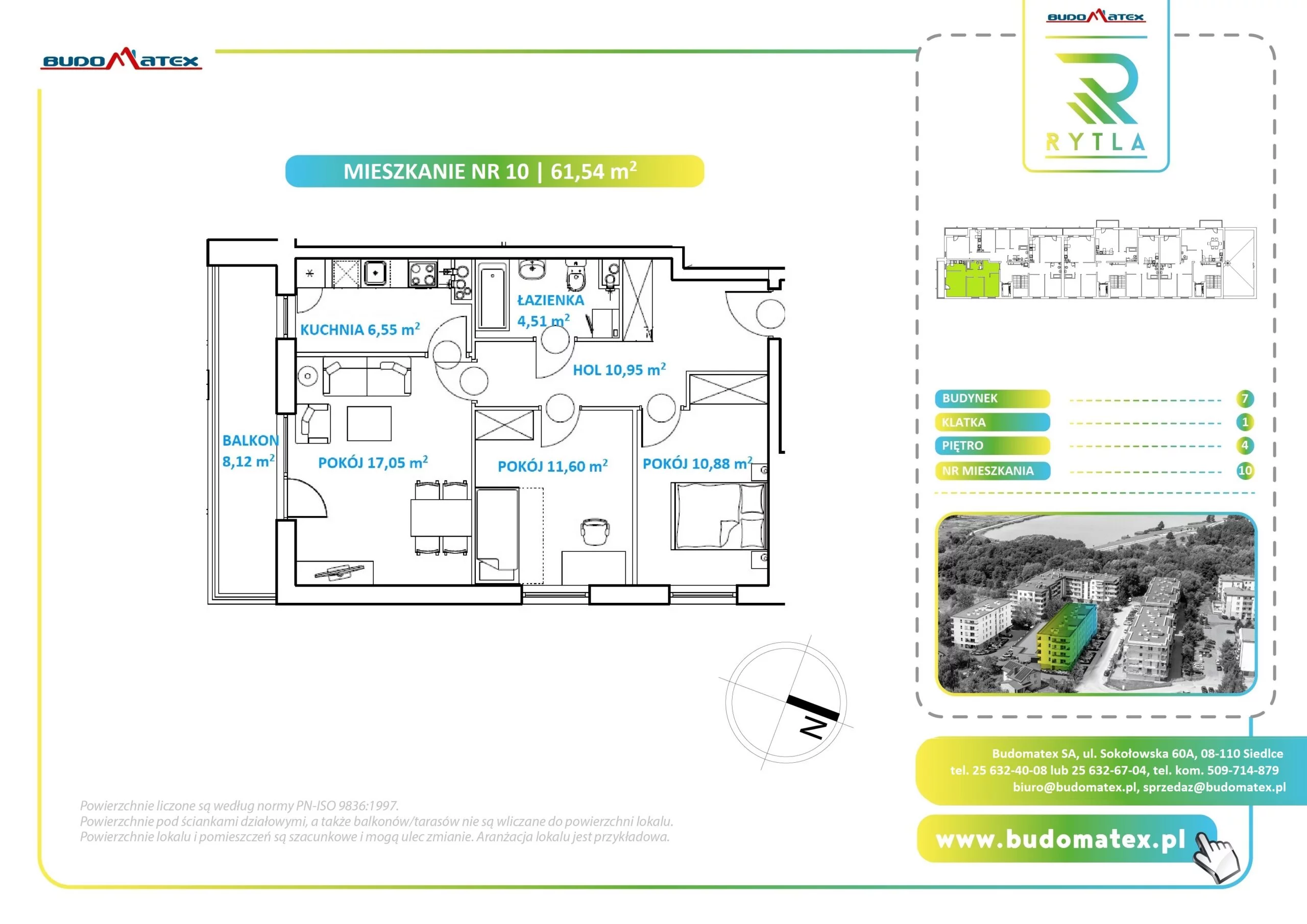 3 pokoje, mieszkanie 61,54 m², piętro 4, oferta nr R7.10, SIEDLCE, Rytla, Siedlce, ul. Aleksandra Rytla