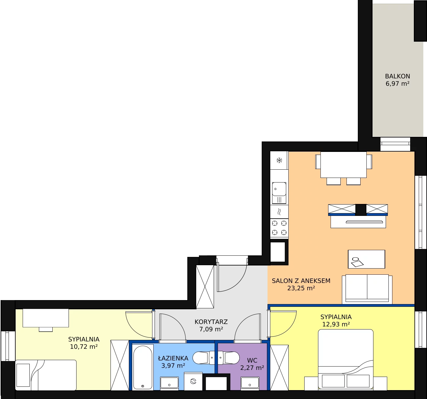 Zalety mieszkania 60.23 m², A.04.M010