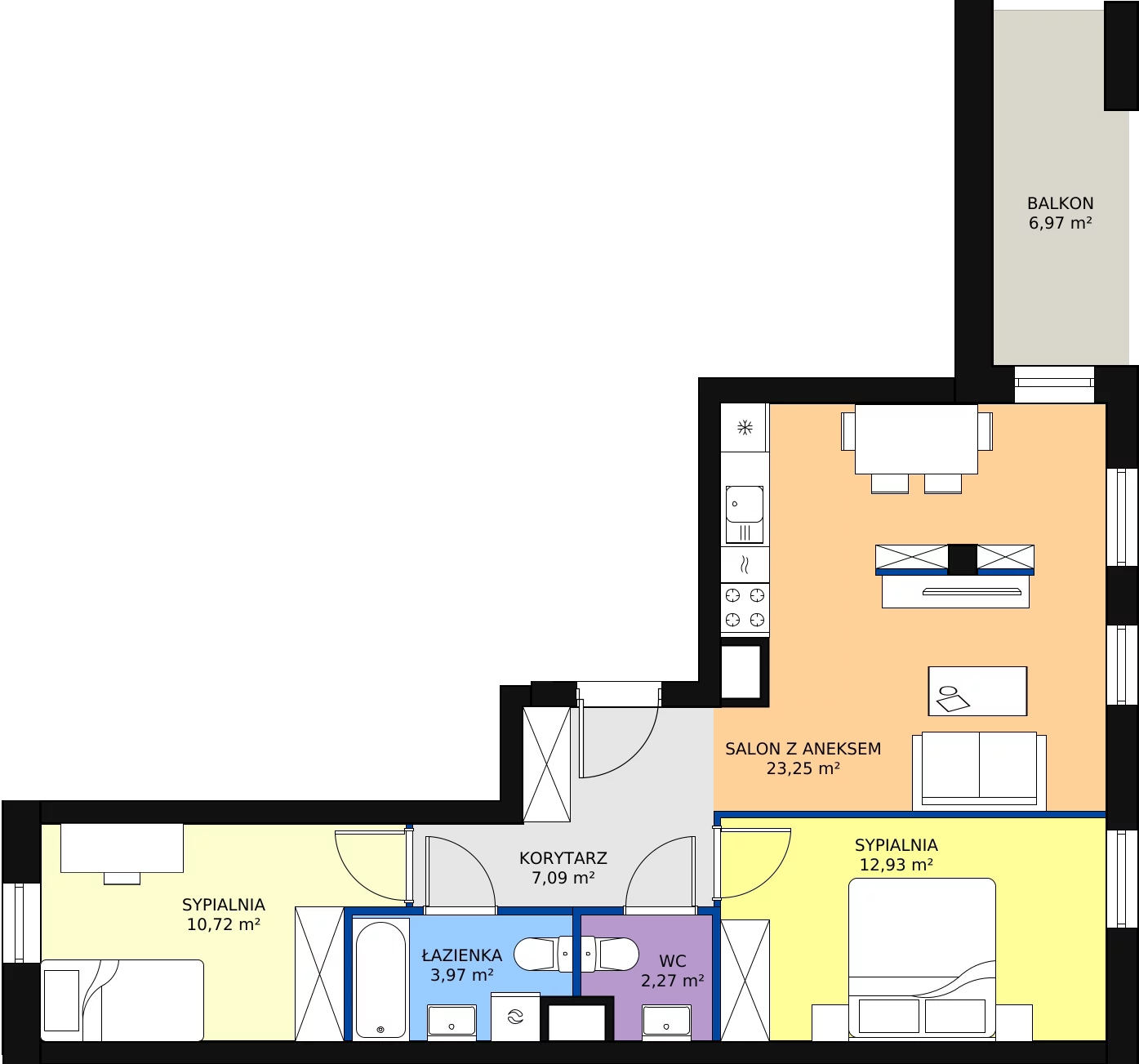 Zalety mieszkania 60.23 m², A.05.M013