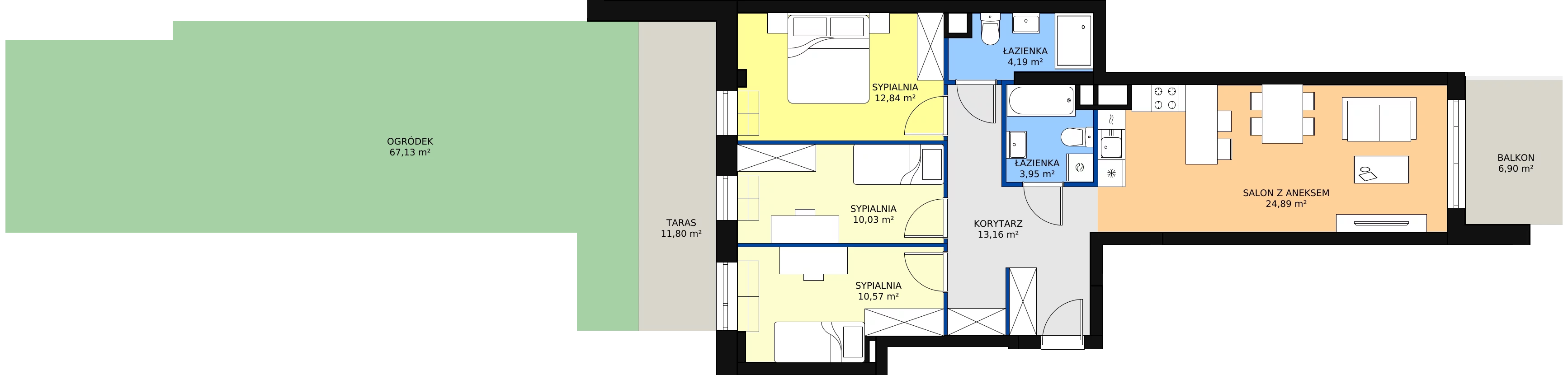 Zalety mieszkania 79.63 m², B.01.M025