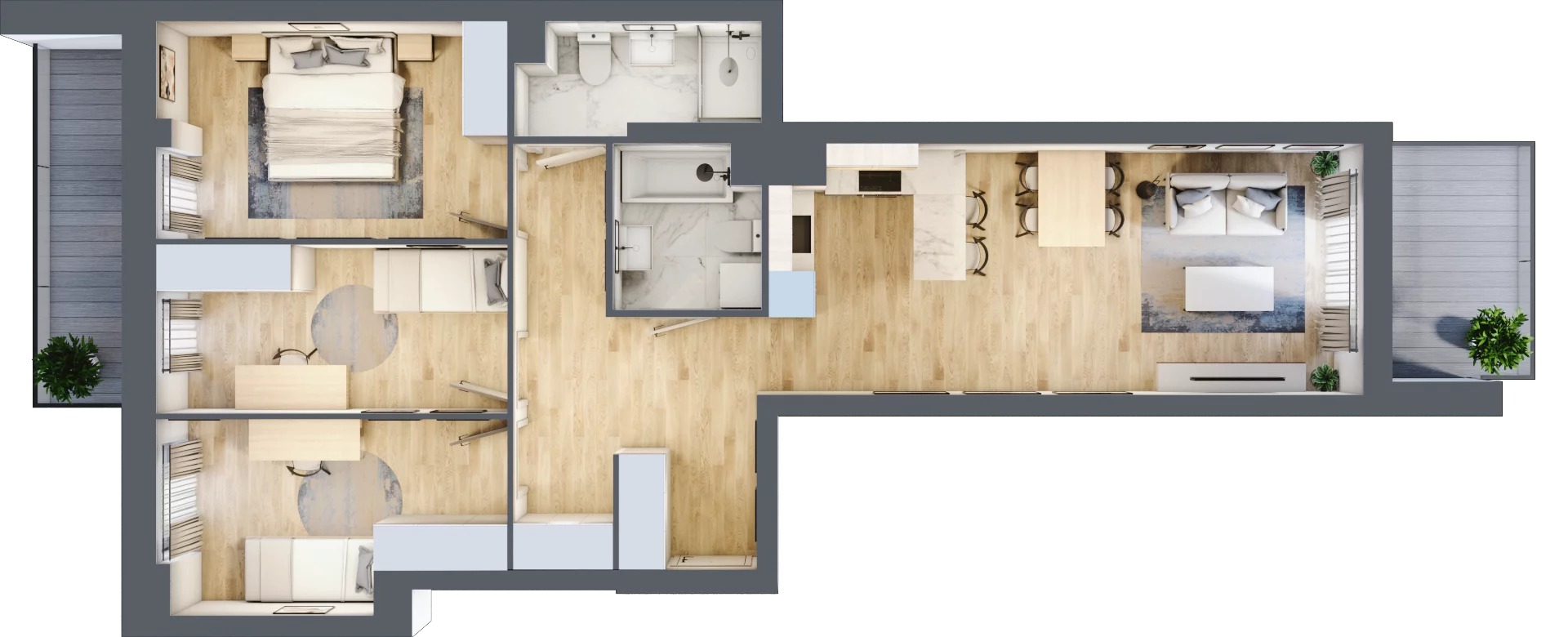 4 pokoje, mieszkanie 79,63 m², piętro 2, oferta nr B.02.M031, Złota Wilga, Warszawa, Praga Południe, Gocław, ul. Złotej Wilgi 2