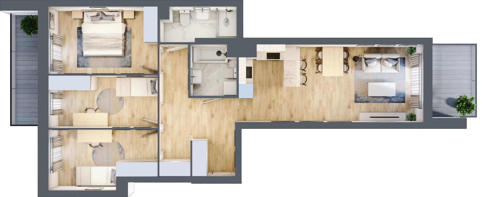 4 pokoje, mieszkanie 79,85 m², piętro 6, oferta nr B.06.M055, Złota Wilga, Warszawa, Praga Południe, Gocław, ul. Złotej Wilgi 2