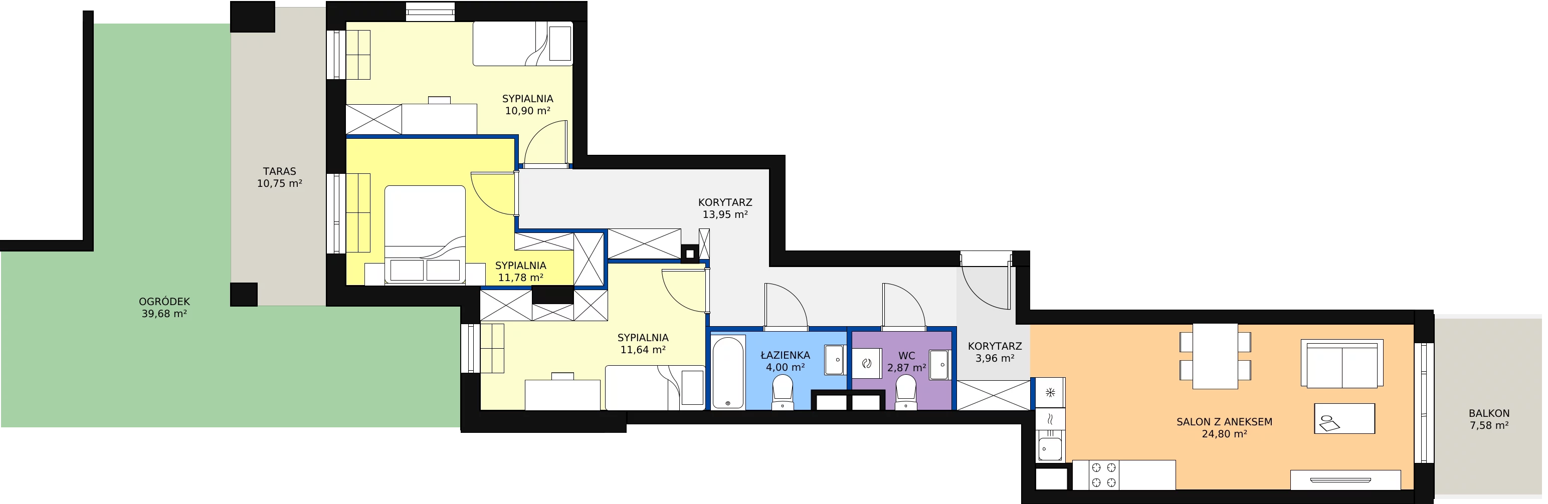 Zalety mieszkania 83.9 m², C.01.M076
