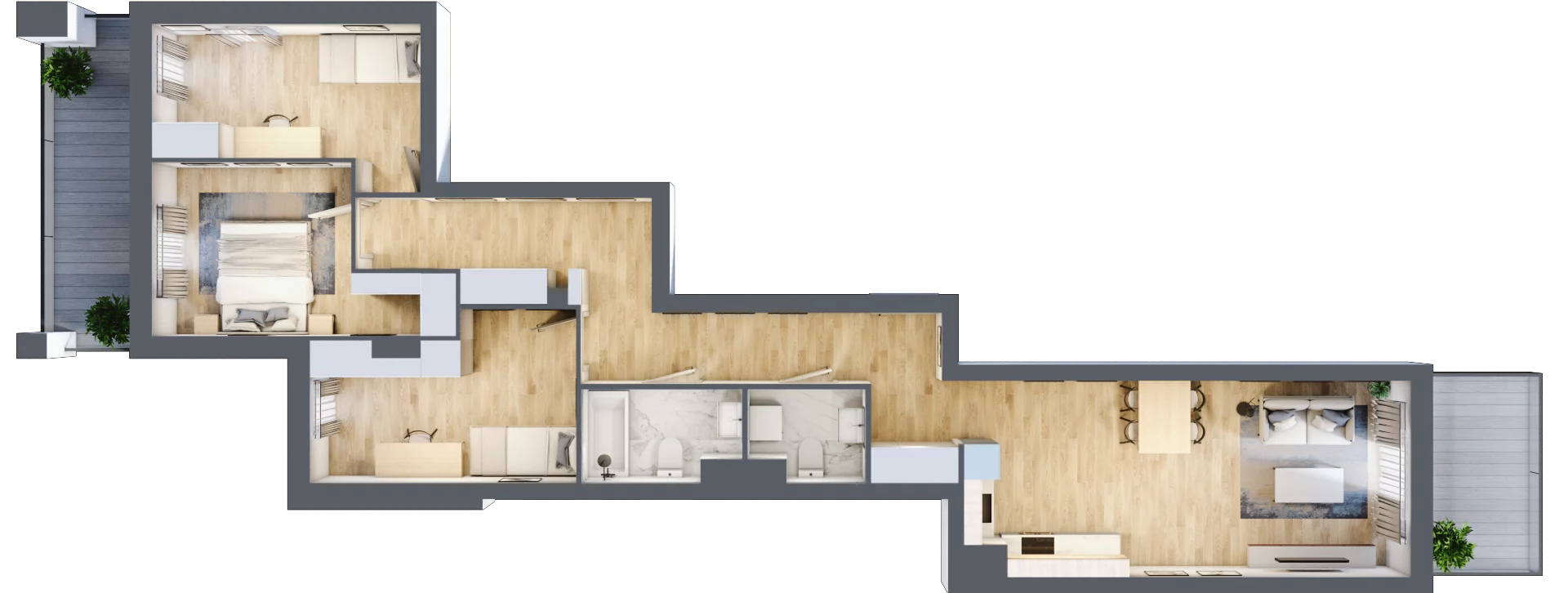 4 pokoje, mieszkanie 83,90 m², piętro 3, oferta nr C.03.M080, Złota Wilga, Warszawa, Praga Południe, Gocław, ul. Złotej Wilgi 2