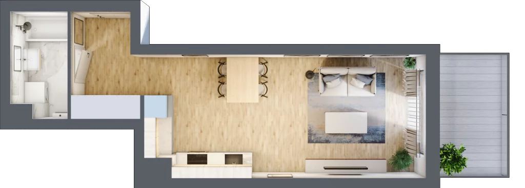1 pokój, mieszkanie 34,02 m², piętro 5, oferta nr C.05.M084, Złota Wilga, Warszawa, Praga Południe, Gocław, ul. Złotej Wilgi 2