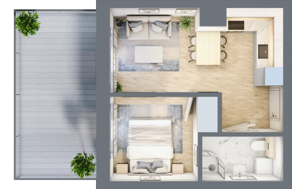 2 pokoje, apartament 30,92 m², parter, oferta nr D/0.15, Rogowo Pearl, Rogowo, ul. Rezydencyjna