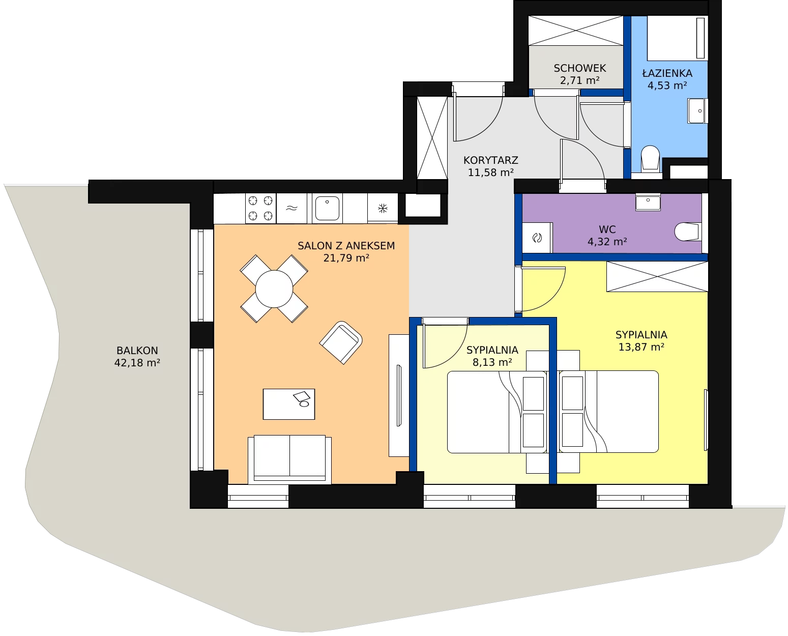 Zalety apartamentu 66.92 m², D/1.15
