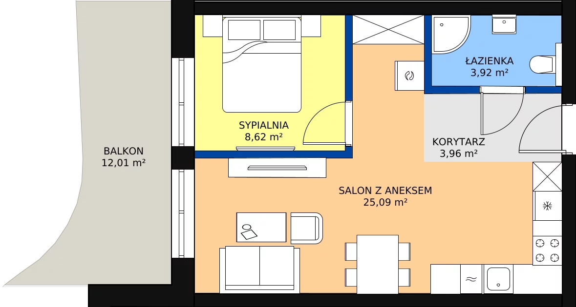 Zalety apartamentu 41.6 m², D/4.12