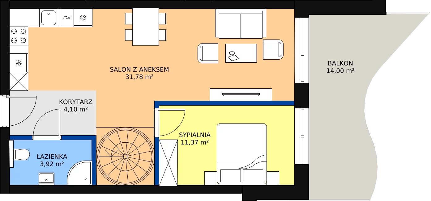 2 pokoje, apartament 51,17 m², piętro 5, oferta nr D/5.03, Rogowo Pearl, Rogowo, ul. Rezydencyjna