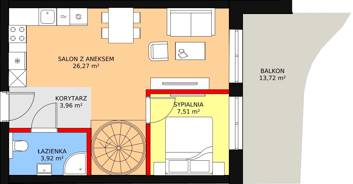 Apartament 41,66 m², piętro 5, oferta nr D/5.04, Rogowo Pearl, Rogowo, ul. Rezydencyjna