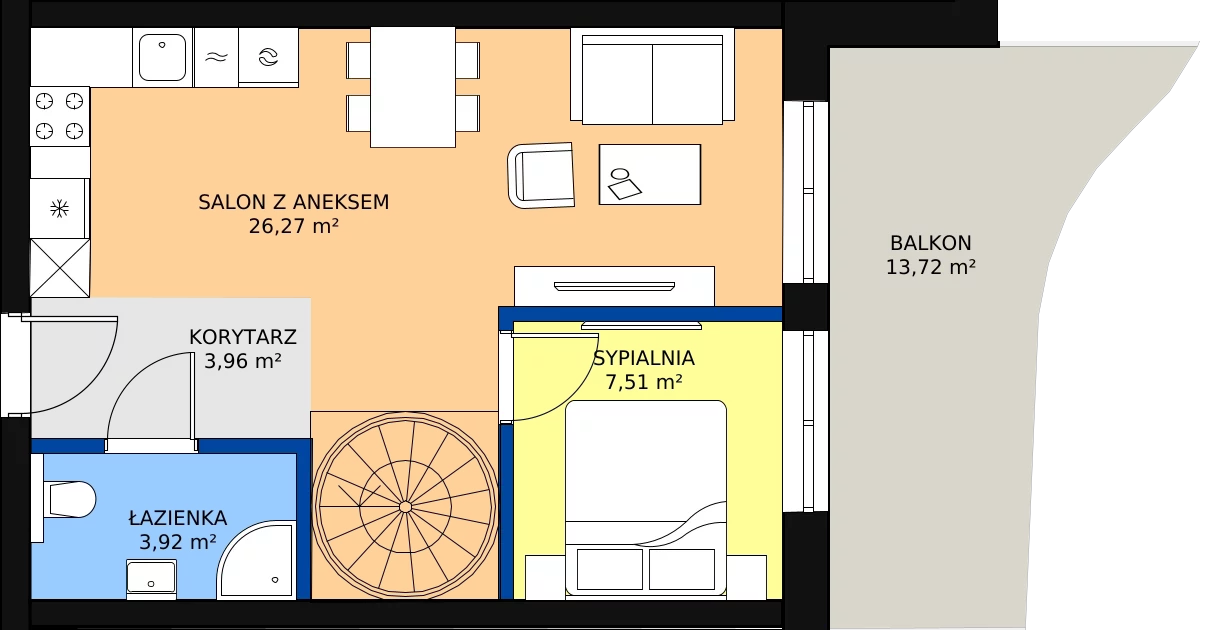 2 pokoje, apartament 41,66 m², piętro 5, oferta nr D/5.04, Rogowo Pearl, Rogowo, ul. Rezydencyjna
