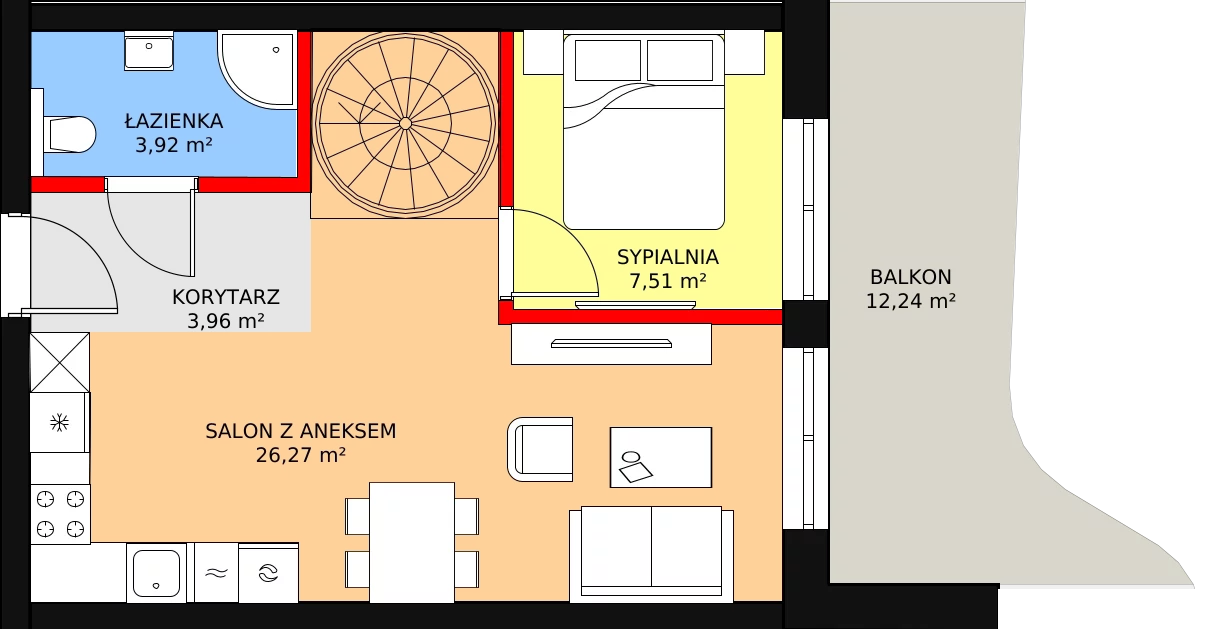 Apartament 41,66 m², piętro 5, oferta nr D/5.05, Rogowo Pearl, Rogowo, ul. Rezydencyjna