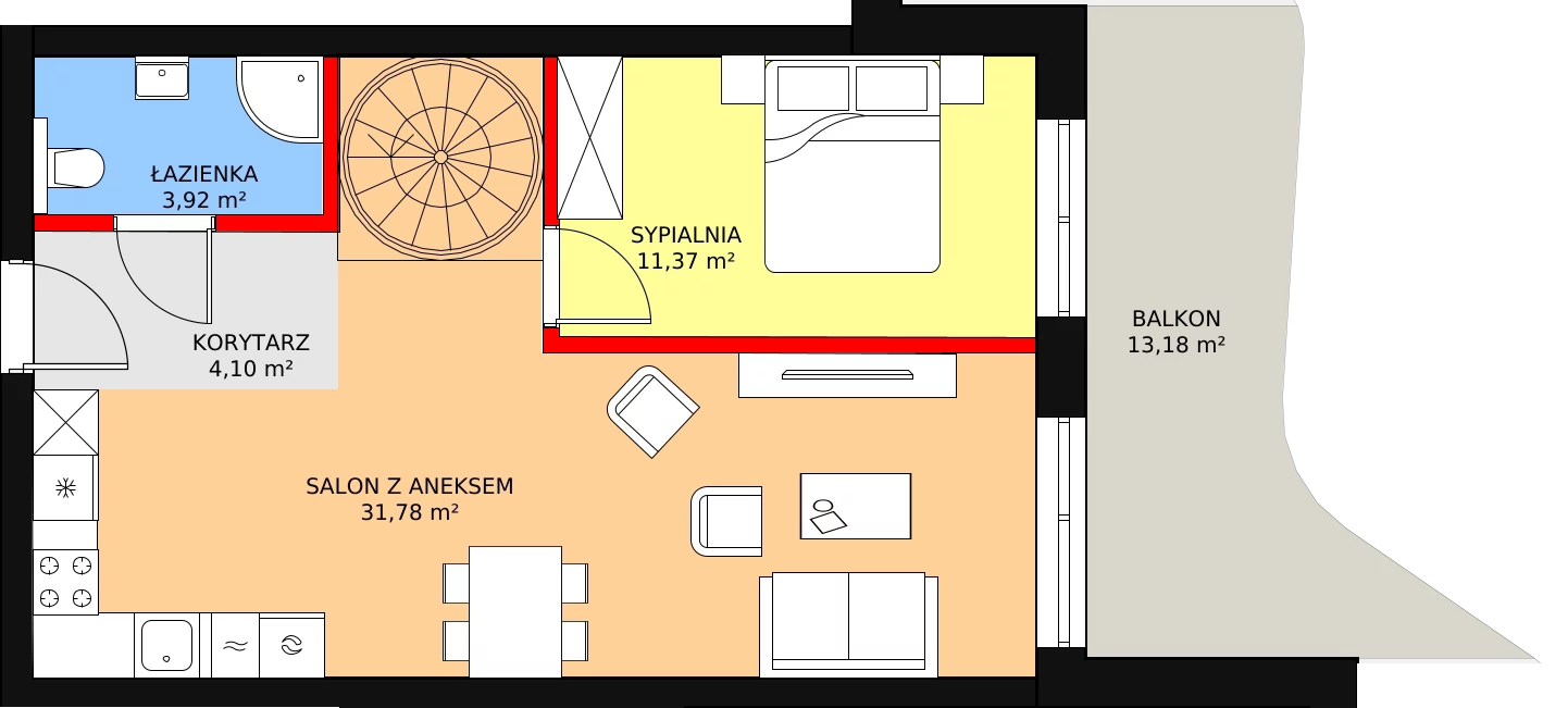 Apartament 51,17 m², piętro 5, oferta nr D/5.06, Rogowo Pearl, Rogowo, ul. Rezydencyjna