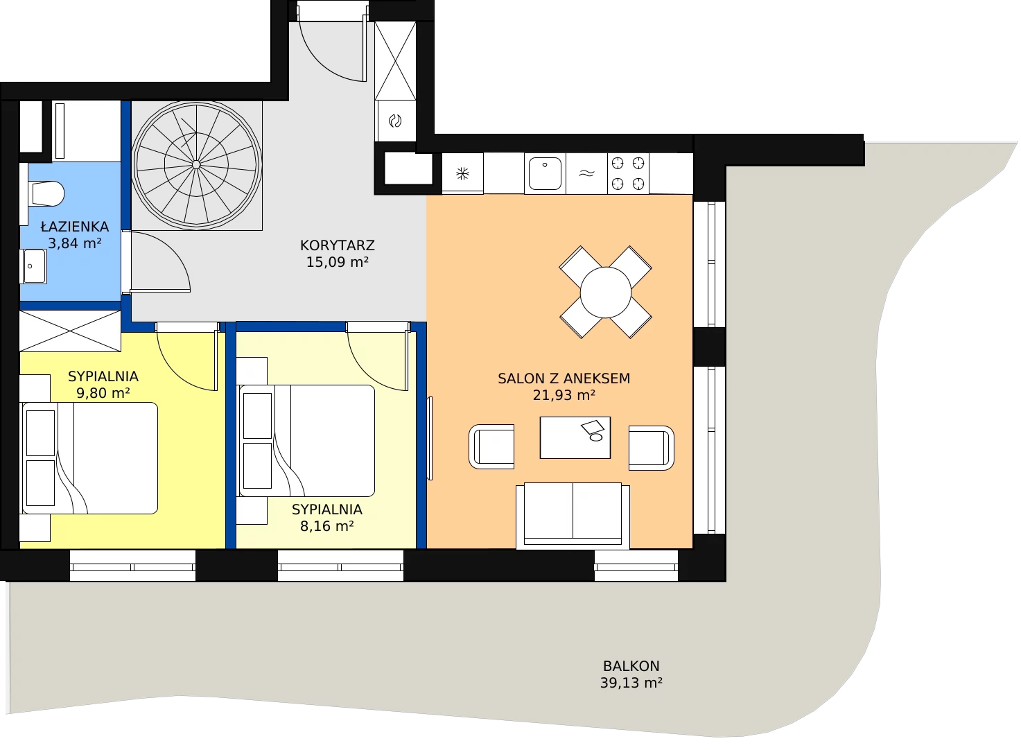 3 pokoje, apartament 58,82 m², piętro 5, oferta nr D/5.09, Rogowo Pearl, Rogowo, ul. Rezydencyjna